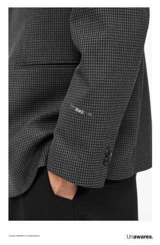 [UNAWARES] Customized Metal Pin Buckle Houndstooth Suit