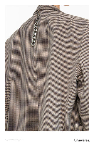 [UNAWARES] Customized Metal Pin Buckle Houndstooth Suit