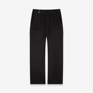 [UNAWARES] Custom Logo Tail Clamp Loose Slim-Fit Pants