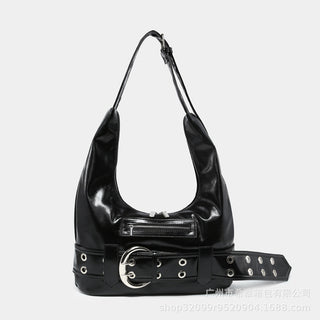 Y2K leather belt buckle bag