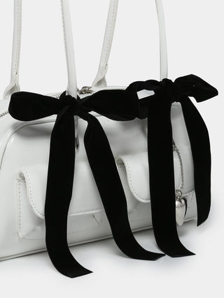 Silk belt bow new Boston shoulder bag