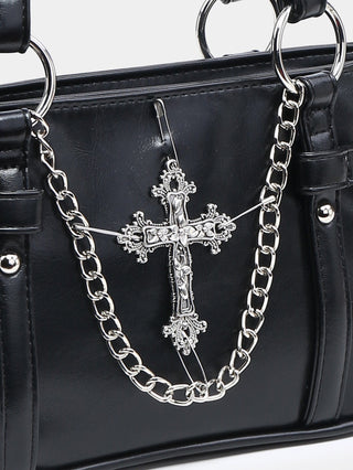 Cross Frame Chain Decoration Shoulder Baste