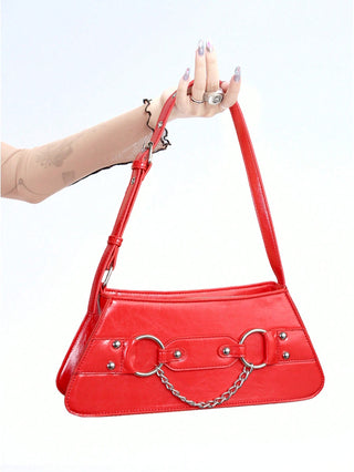 Y2K red vinatge chain buckel bag