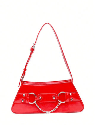 Y2K red vinatge chain buckel bag