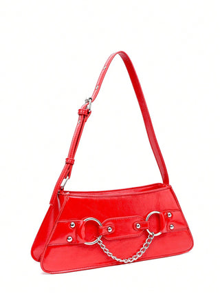 Y2K red vinatge chain buckel bag