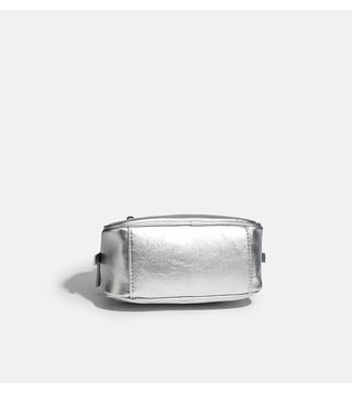 Shiny leather shoulder-length bag