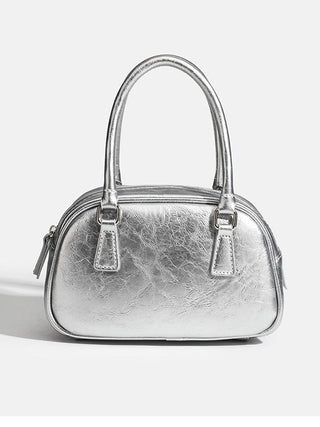 Shiny leather shoulder-length bag