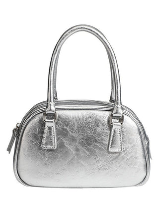 Shiny leather shoulder-length bag