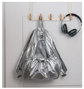 Drawstring fold backpacks