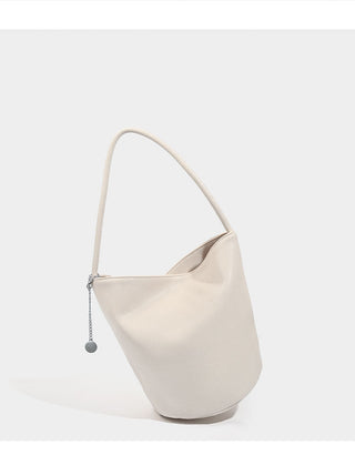 Soft leather bucket handbag