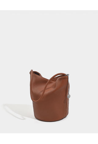 Soft leather bucket handbag