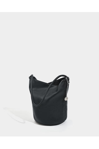 Soft leather bucket handbag