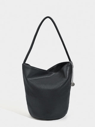 Soft leather bucket handbag