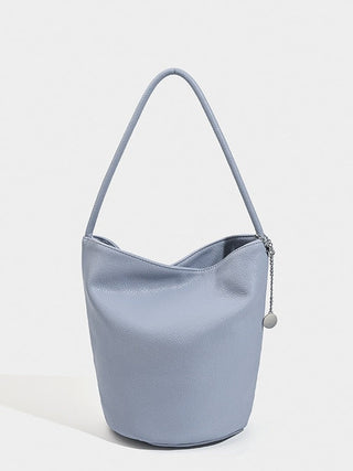 Soft leather bucket handbag