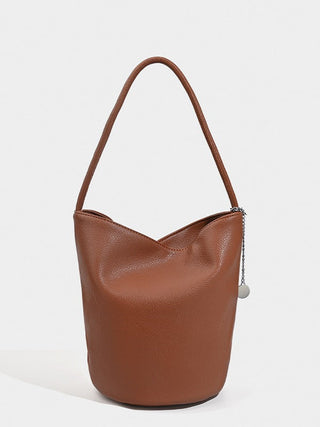 Soft leather bucket handbag