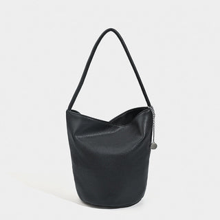 Soft leather bucket handbag