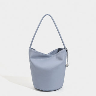 Soft leather bucket handbag