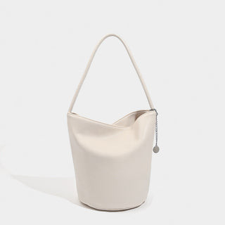 Soft leather bucket handbag