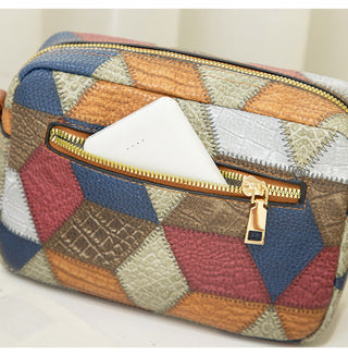 Color matching ethnic style cross body bag