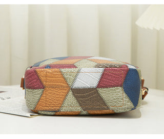 Color matching ethnic style cross body bag