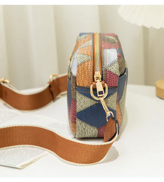 Color matching ethnic style cross body bag