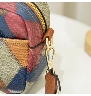 Color matching ethnic style cross body bag