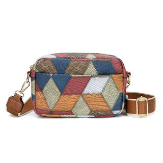 Color matching ethnic style cross body bag