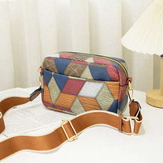 Color matching ethnic style cross body bag