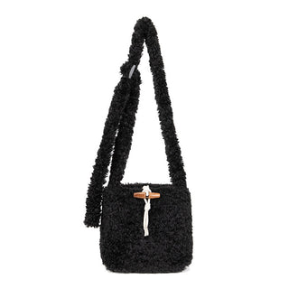 Korean retro plush shoulder bag