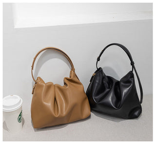 Textured Leather Shopper Hobo Bags