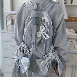 Bow knot silver large capacity outdoor backpack