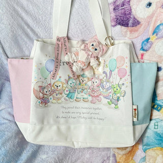 Cute cartoon canvas print shoulder bag