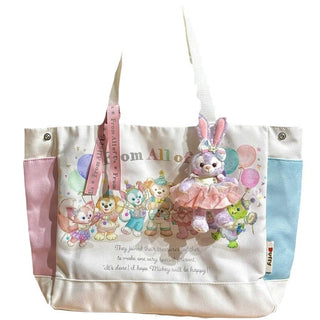 Cute cartoon canvas print shoulder bag