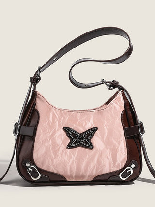 Butterfly contrasting color rivet bag