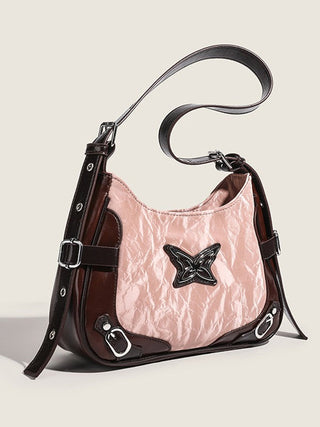 Butterfly contrasting color rivet bag