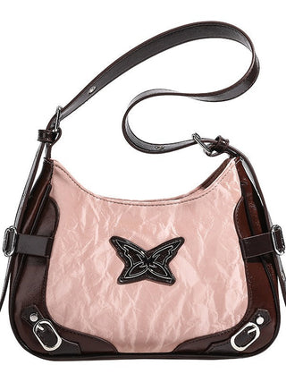 Butterfly contrasting color rivet bag