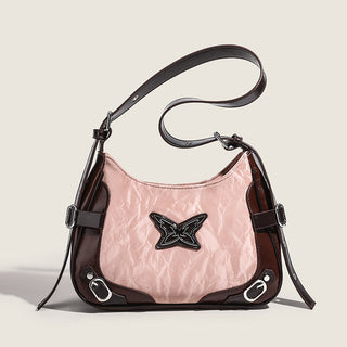 Butterfly contrasting color rivet bag