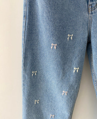 Embroidery Bows Loose jeans