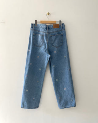 Embroidery Bows Loose jeans