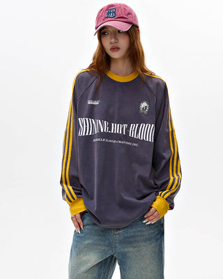 Long sleeves loose sports  T-shirt