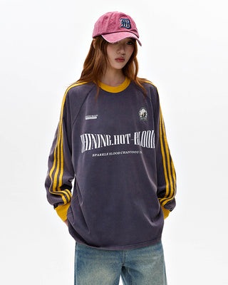 Long sleeves loose sports  T-shirt