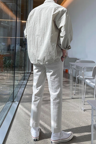 loose linen long-sleeved shirt jackets