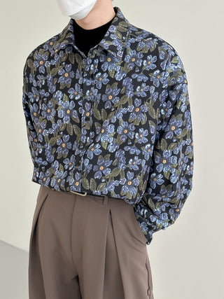 floral long-sleeved shirt jacket