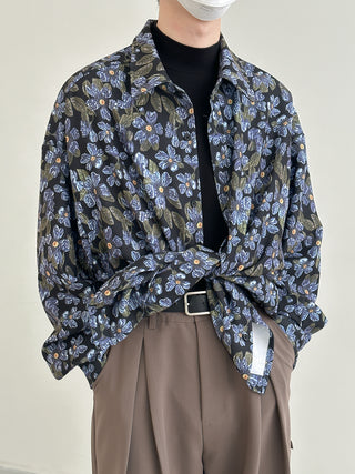 floral long-sleeved shirt jacket