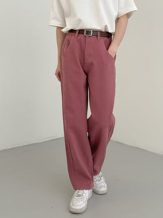 straight loose fit pink jeans