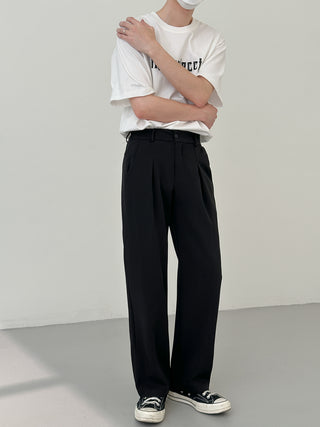 iron-free thin straight-leg pants