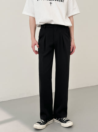 iron-free thin straight-leg pants