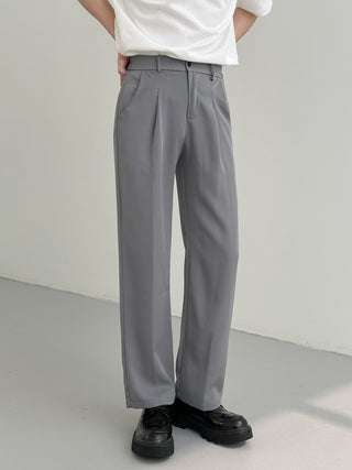 iron-free thin straight-leg pants