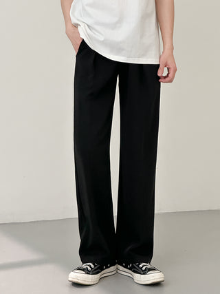 iron-free thin straight-leg pants