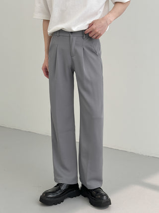 iron-free thin straight-leg pants